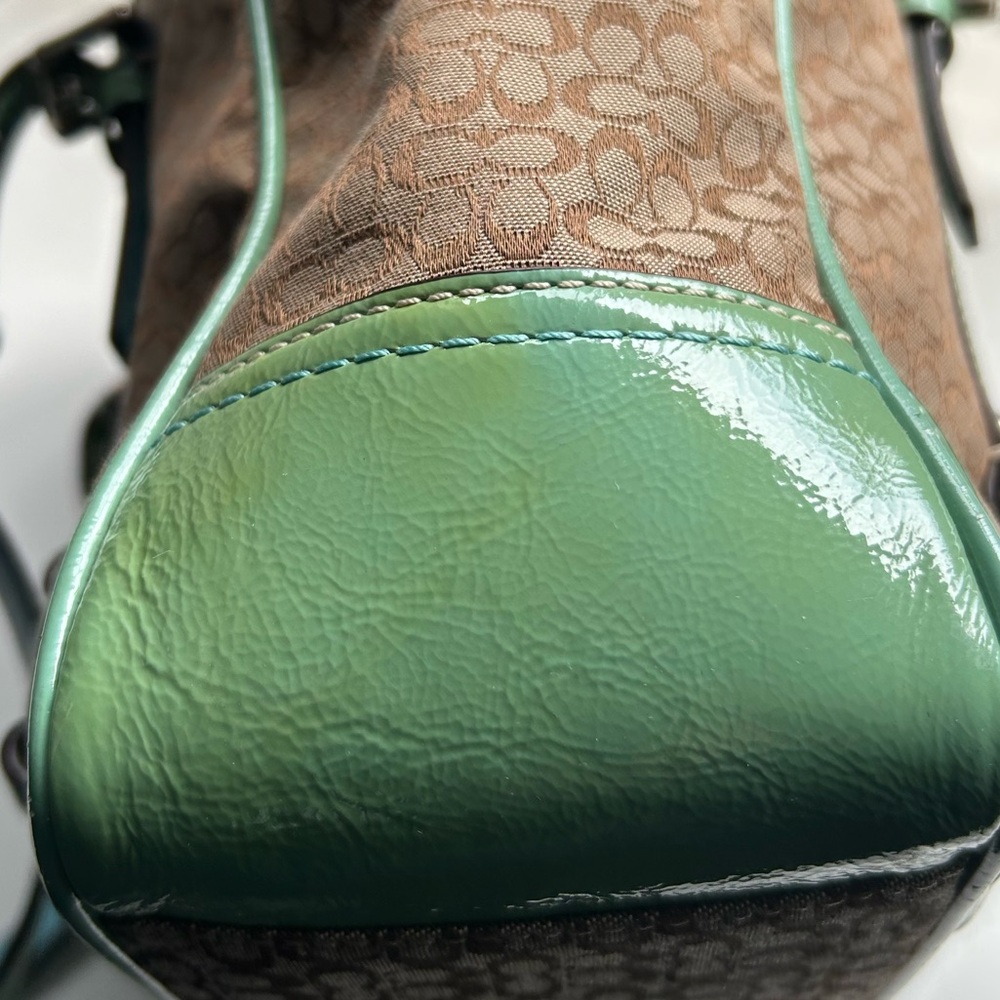 VINTAG Coach Y2K Shoulder Green /Aqua Authentic - Picture 4 of 7